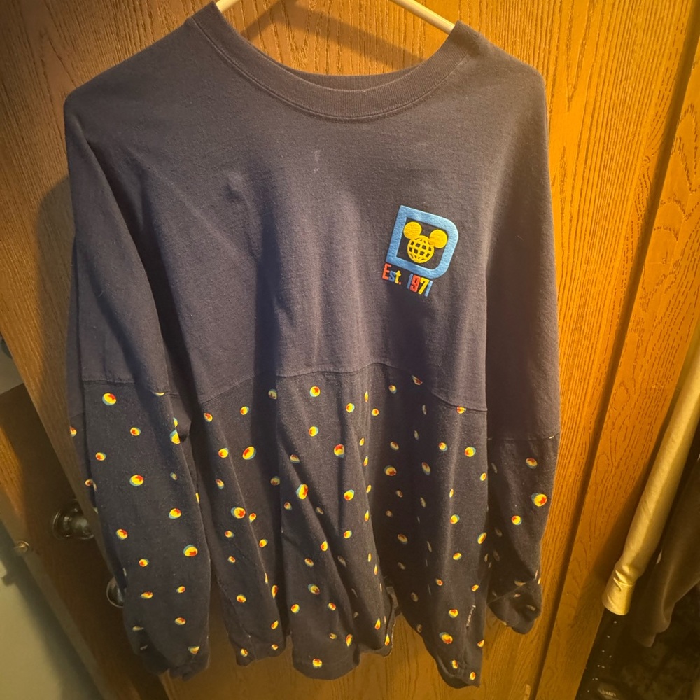 Disney Navy Blue Long Sleeve Shirt with Colorful Dots